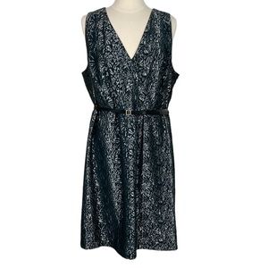 Lane Bryant Dark Navy & Silver Sleeveless Party Dress